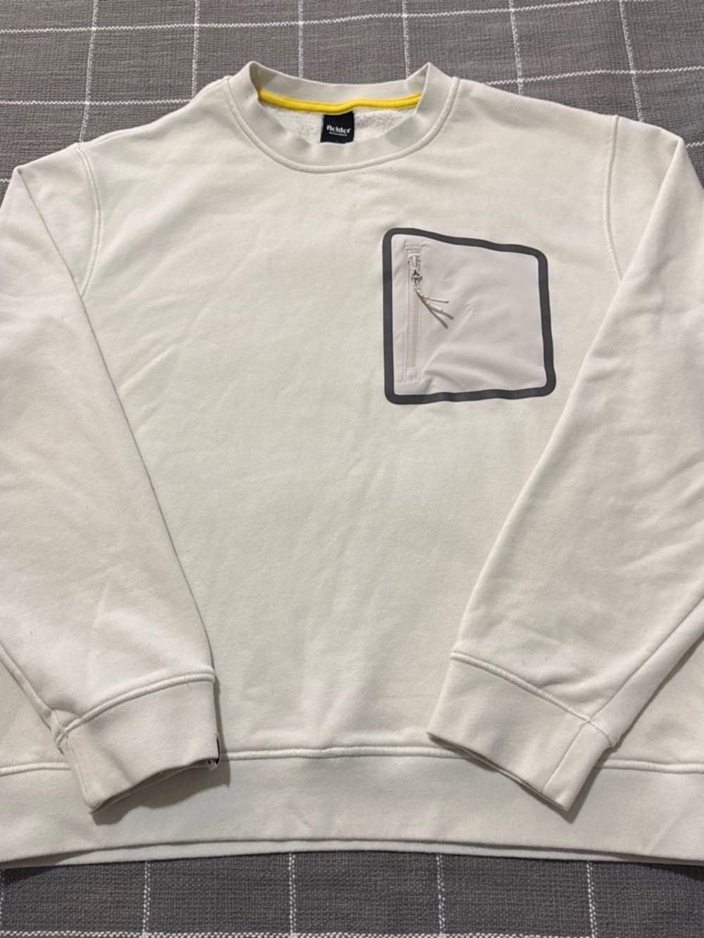 Fielder Bonobos Cream Crewneck Sweatshirt with Chest Pocket